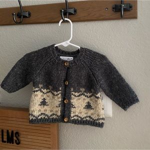 Zara button up knitted Christmas sweater 1/3 months